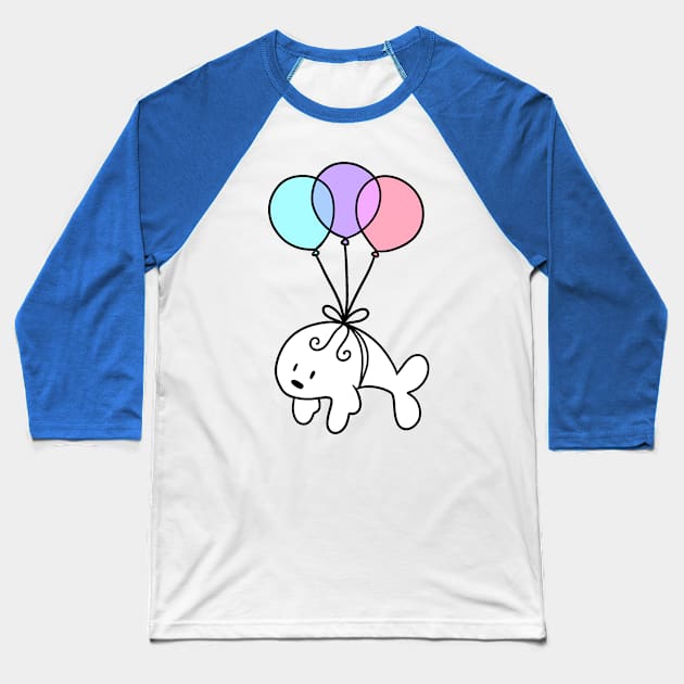 Balloon Baby Harp Seal Baseball T-Shirt by saradaboru